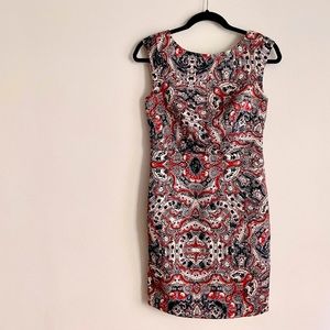 The Limited Paisley Jacquard Sheath Dress Sleeveless Size 0